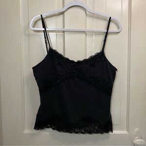 WD NY | WD NY Black Cami with Lace and Bead Details